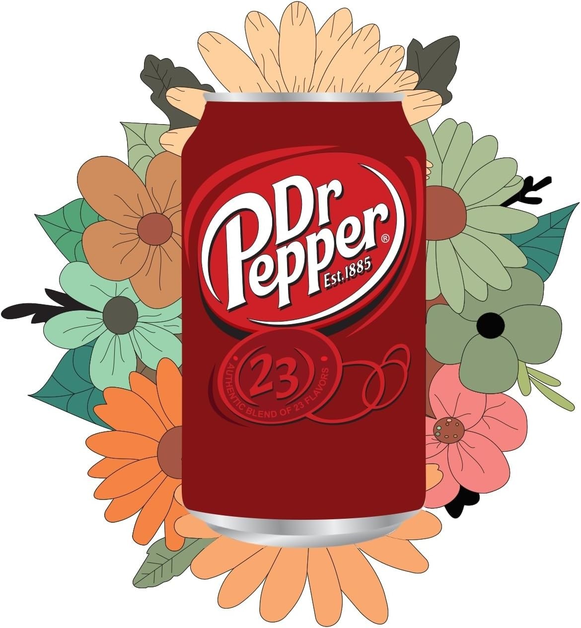 3 (Pieces) 3", 4" and 5" Dr Pepper Sticker, Waterproof Vinyl Decals