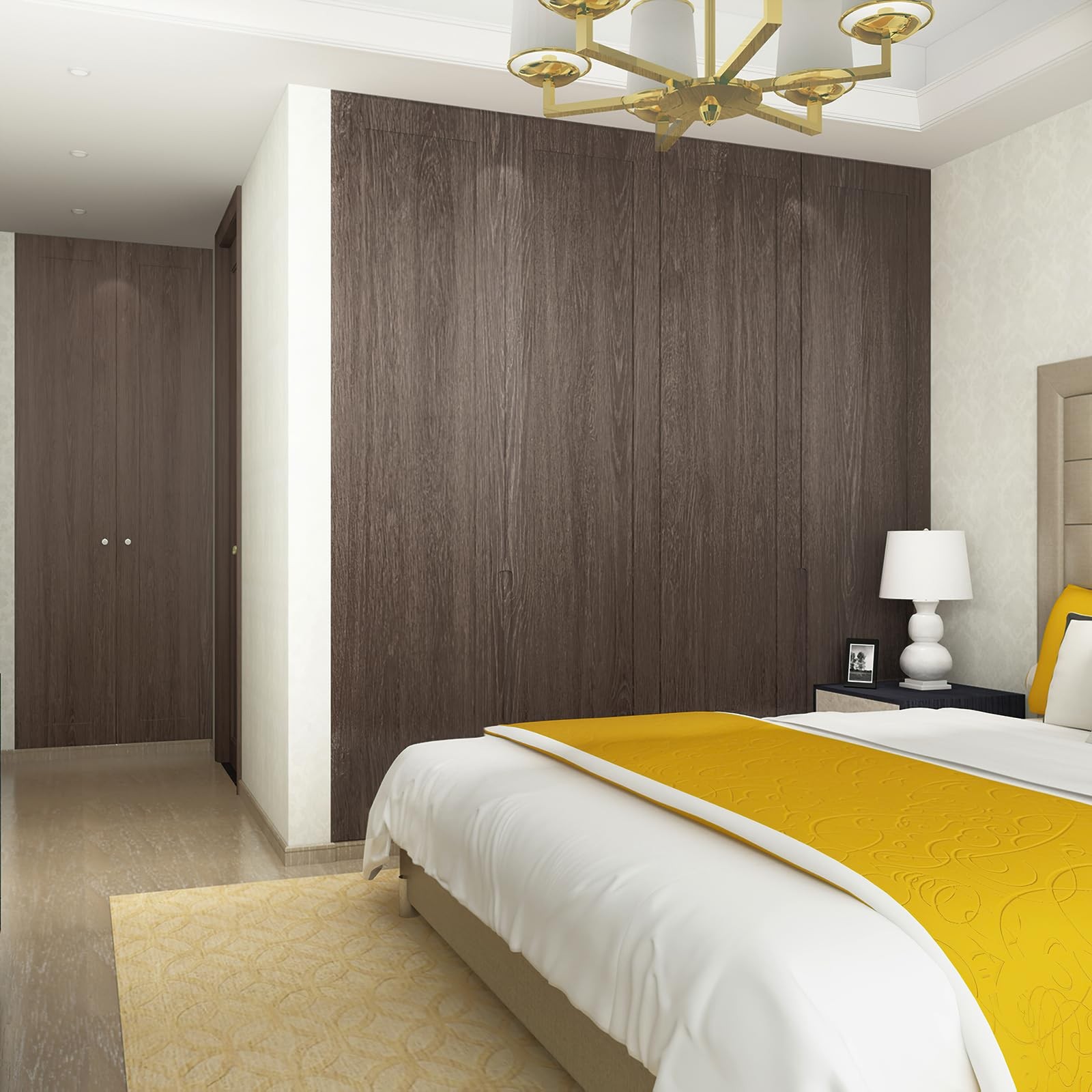 Dark Brown Wood Grain Paper Black Walnut Textured Peel and Stick Wallpaper 16…