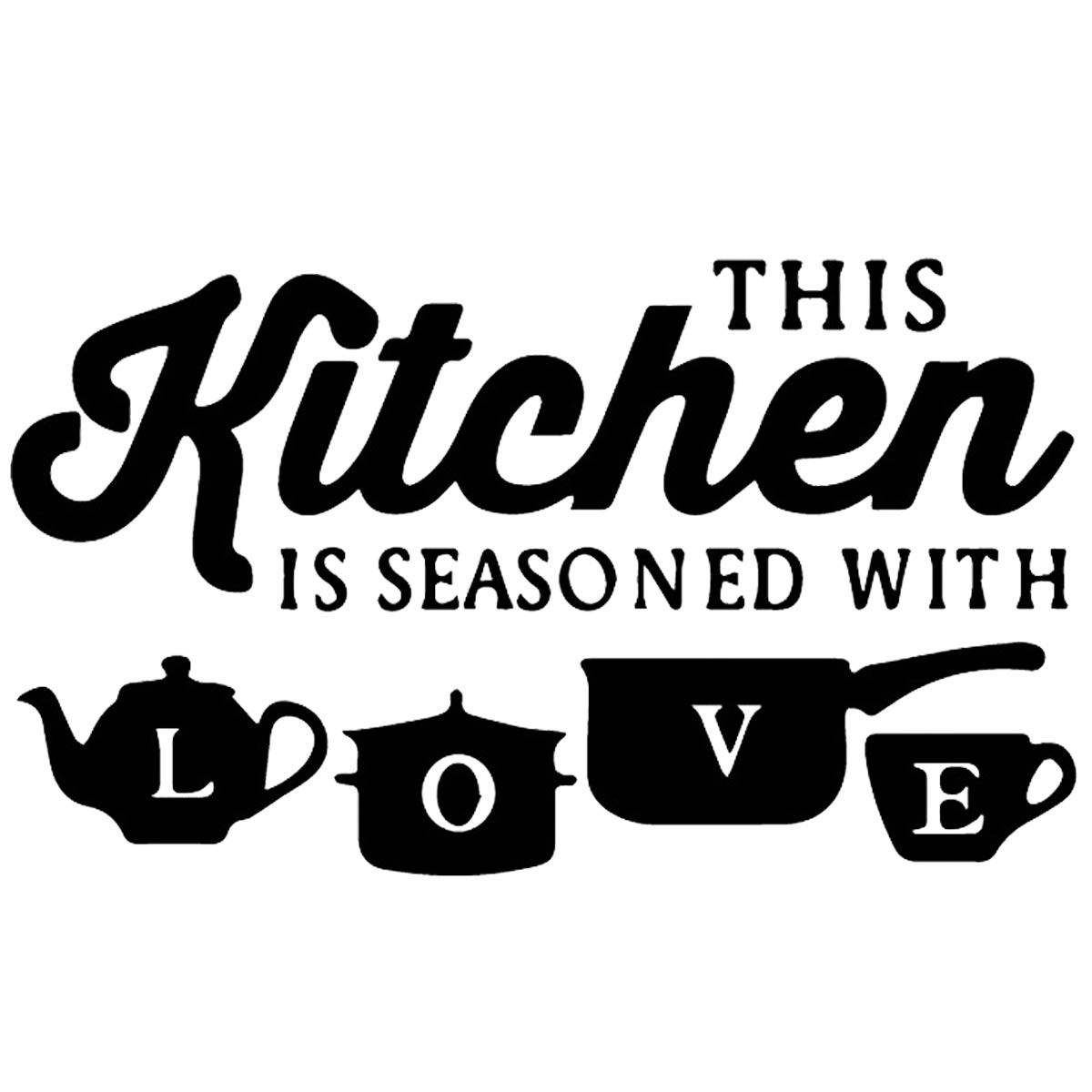 Kitchen Art Font Decorative Wall Stickers PVC Material Decals for Kitchen Wal…
