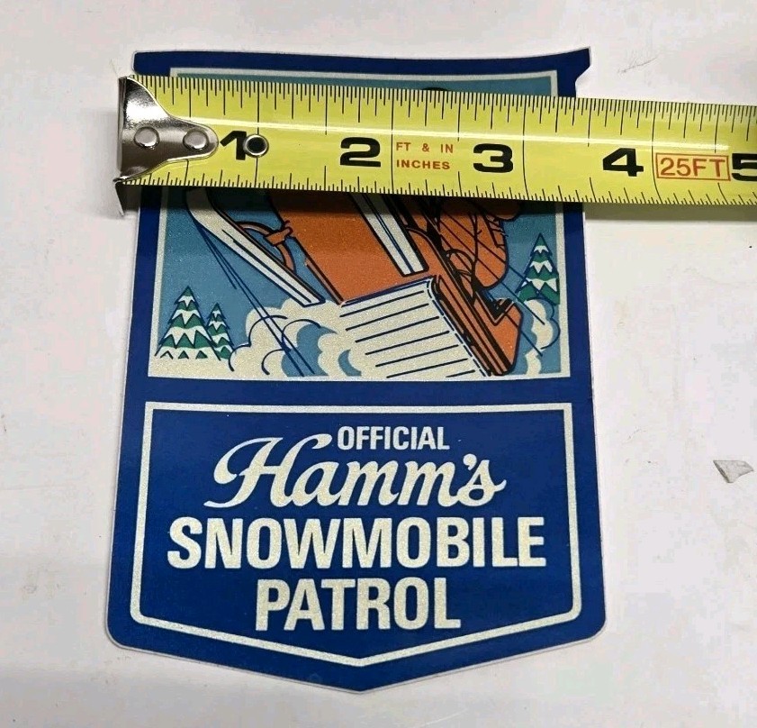 (VTG) 1960s Hamm's Beer Official Snowmobile Patrol Sticker Decal Vinyl