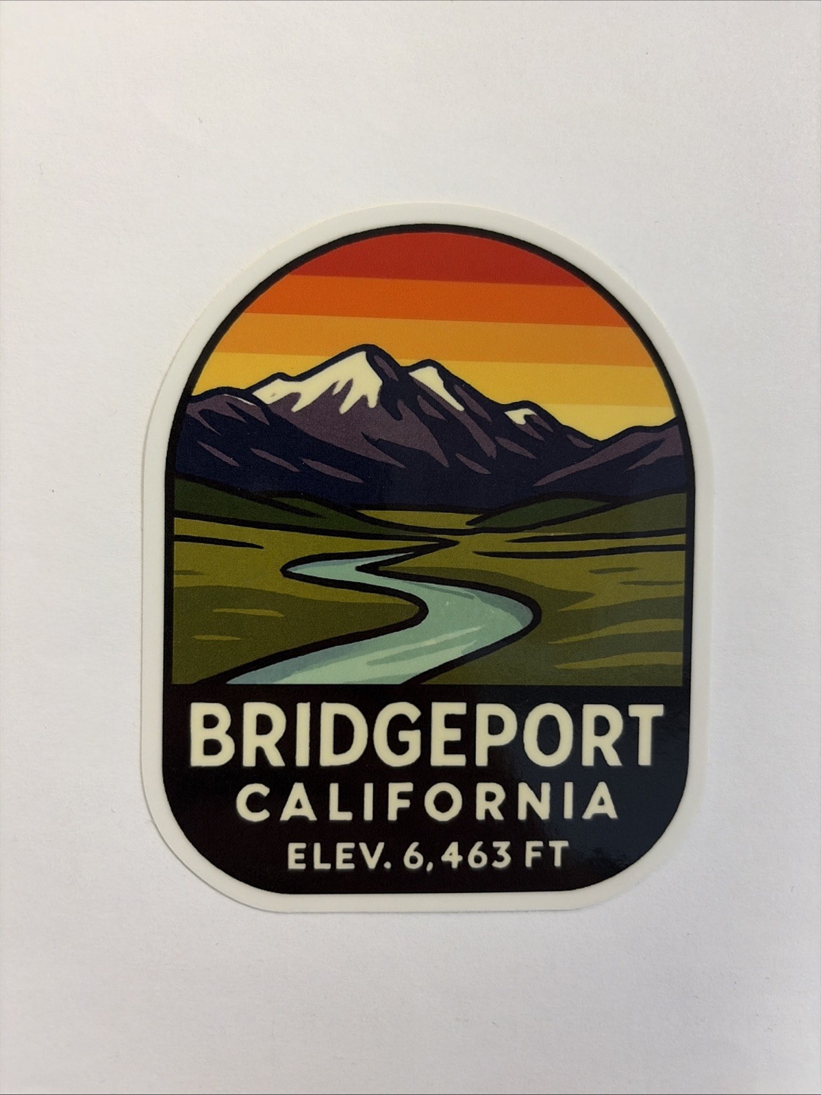 Bridgeport California Sticker Eastern Sierra Nevada Mountains Sunset