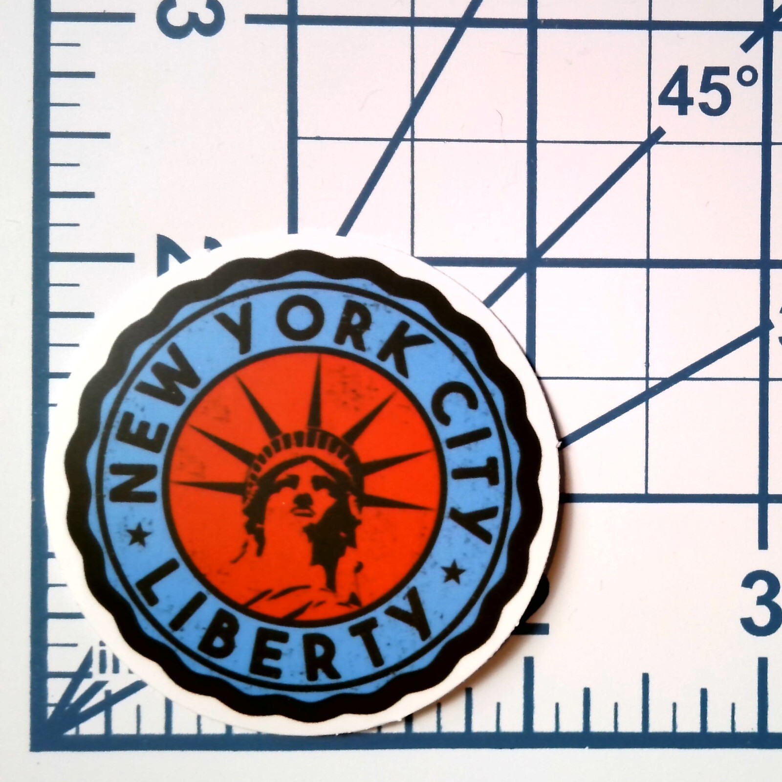 New York City Liberty Seal Sticker Die Cut Vinyl Scrapbooking Travel Journal