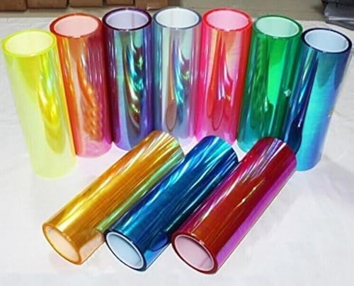 12 X 48 inches Self Adhesive Shiny Chameleon Headlights Tail Lights Fog Red