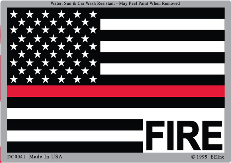 3"X4" VINYL PRESS AND STICK WEATHER RESISTANT THIN RED LINE
