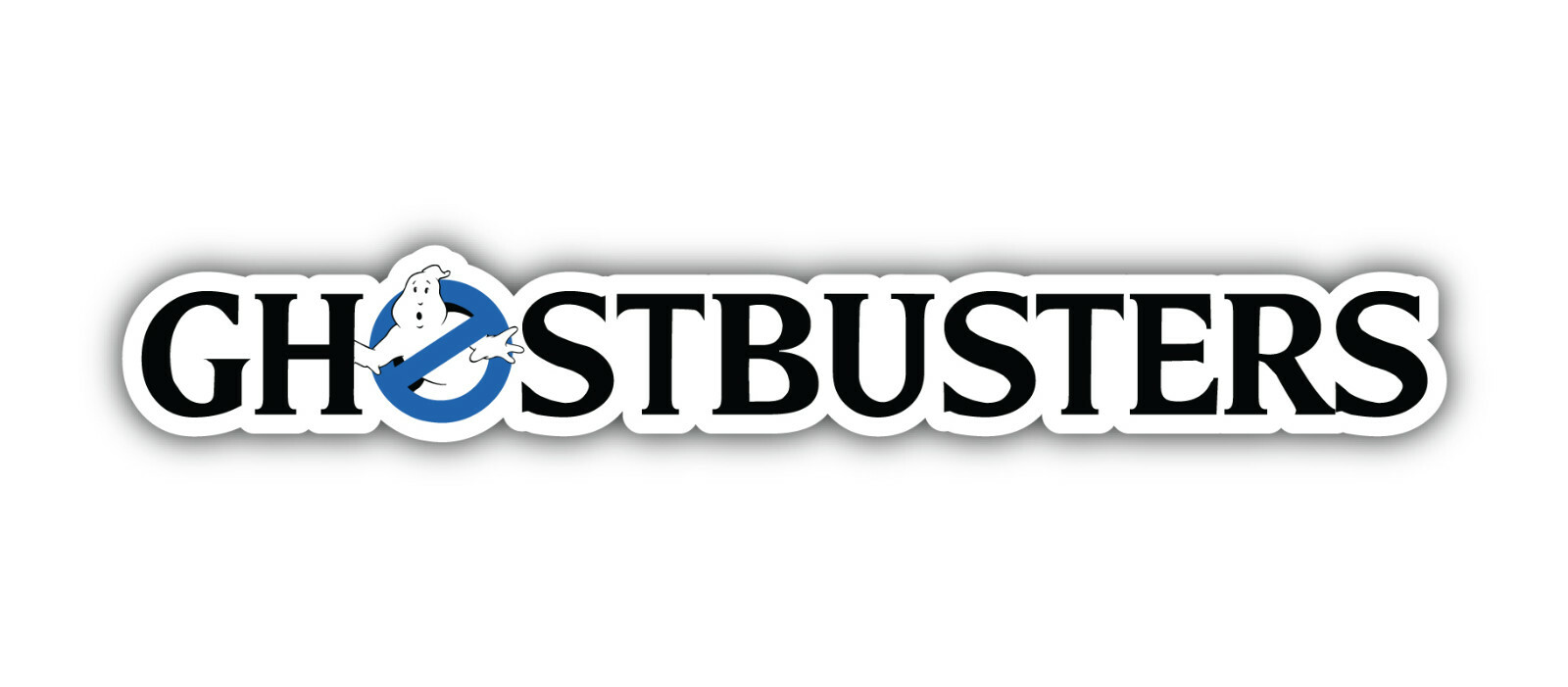 Ghostbusters Cartoon Slogan Blue Sticker Bumper Decal – "SIZES"