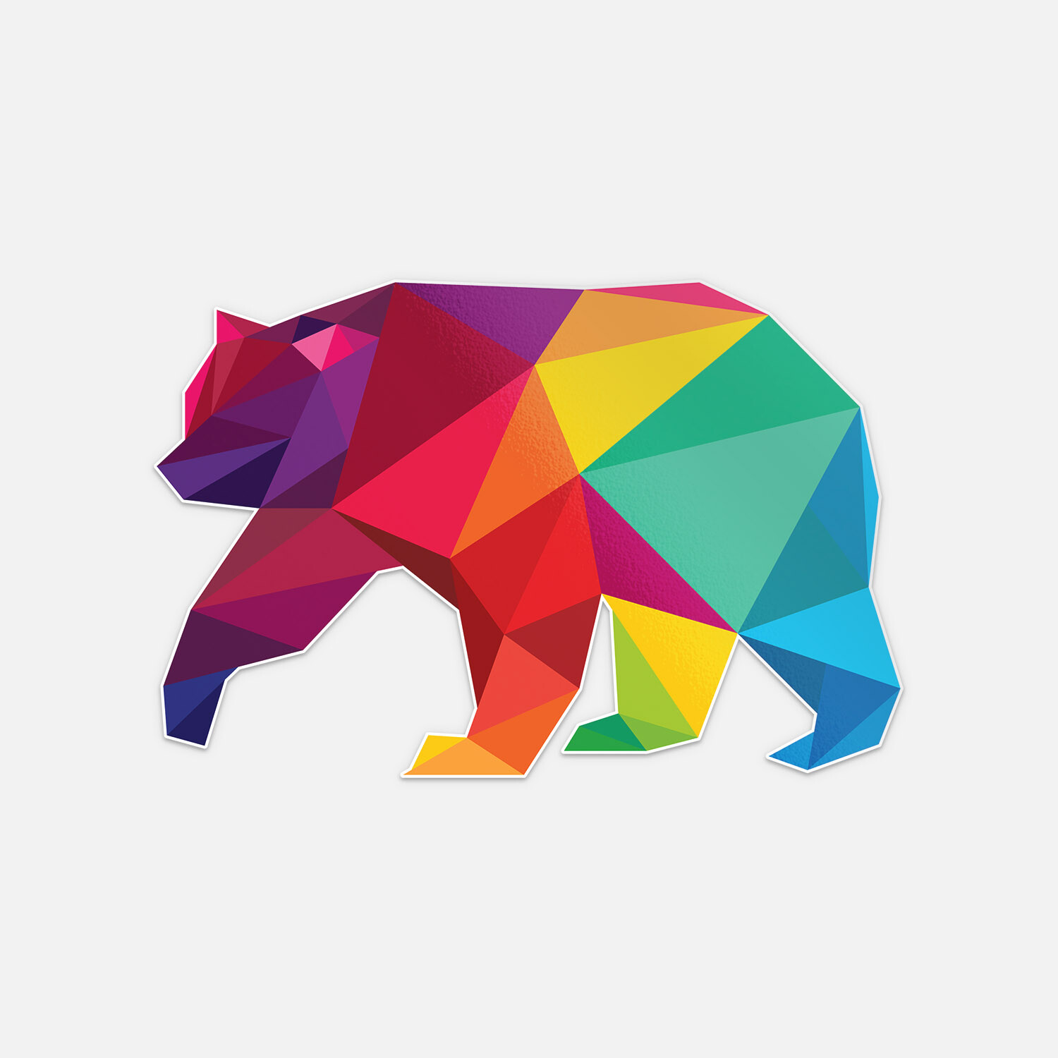 Geometric Bear Animal Polygonal Vinyl Vinyl Sticker Decal