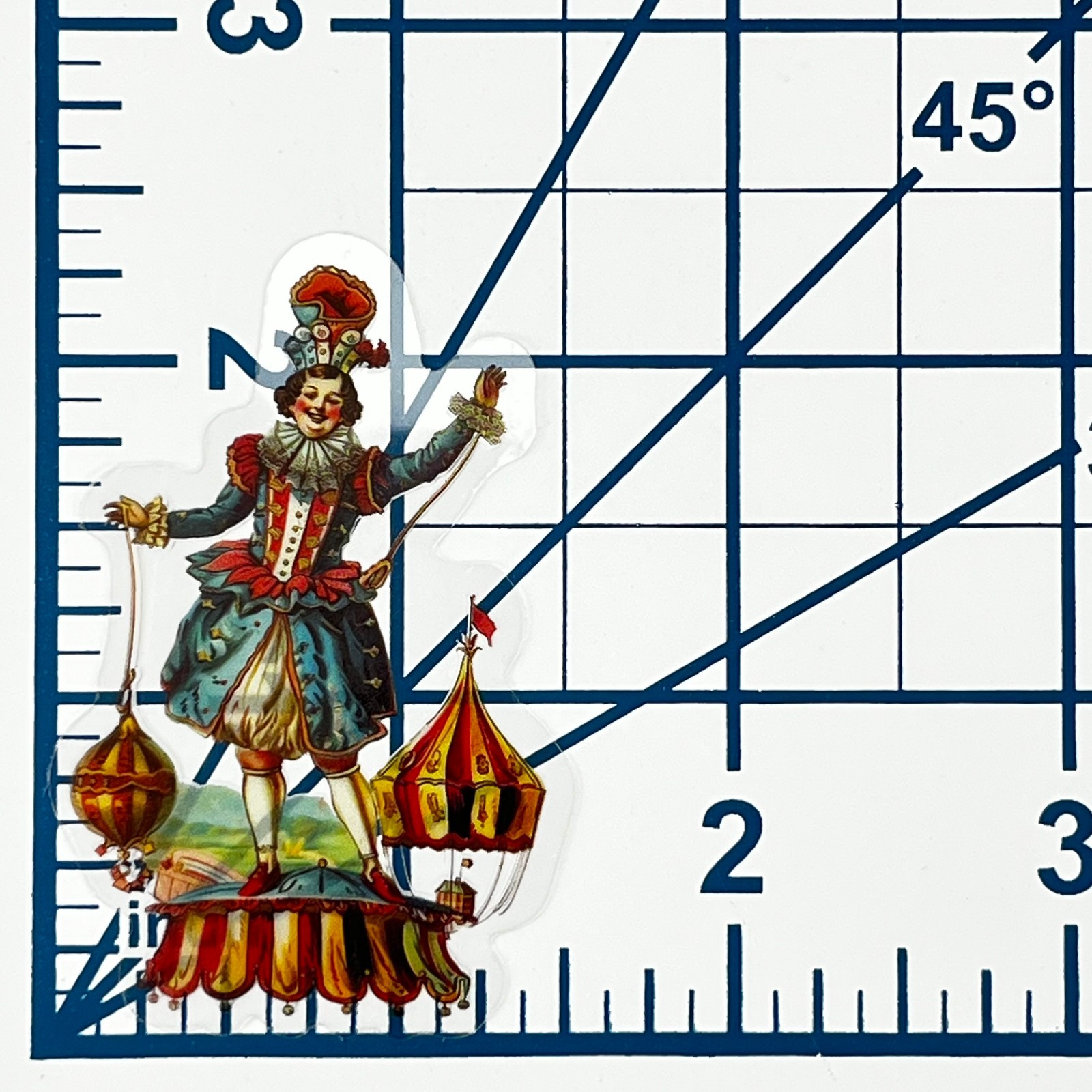 Victorian Circus Clown Vinyl Sticker Transparent Vintage Carnival Decal