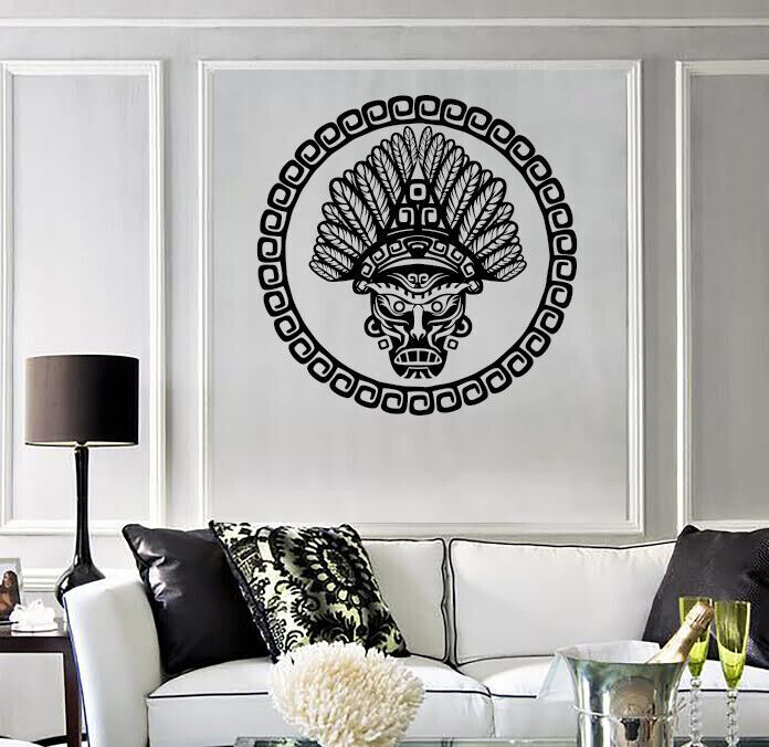 Vinyl Decal Wall Sticker Native Ancient Ceremony Mask Mayan Aztec (n1496)