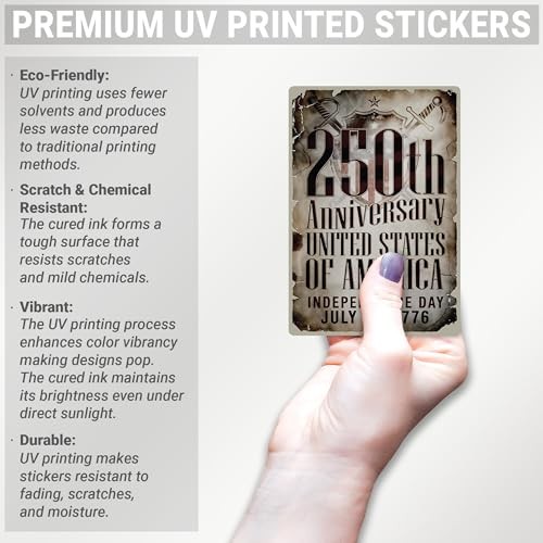 250th Anniversary United States Patriotic Sticker – Vintage Colonial Style USA
