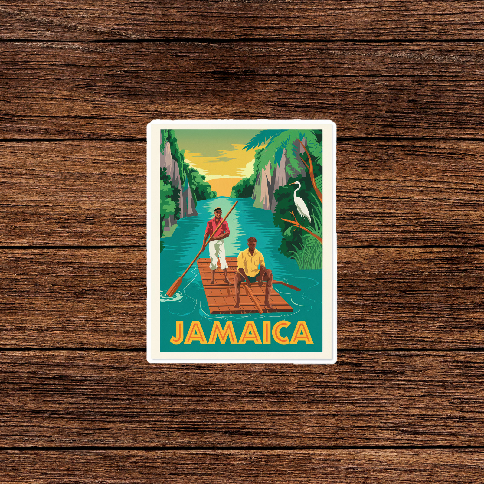 Vintage Jamaica Travel sticker – Retro Tropical Island Art Print Decor #3140