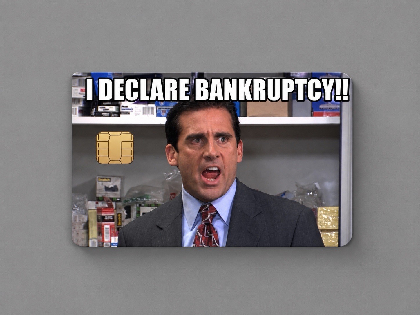 Michael Scott I Declare Bankruptcy Credit Card Skin Sticker The Office Meme