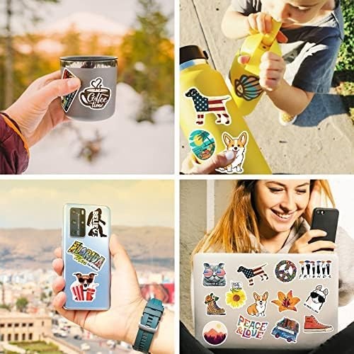 100 PCS Water Bottle Stickers for Kids Teens Girls Adults, Aesthetic Cute Vin…