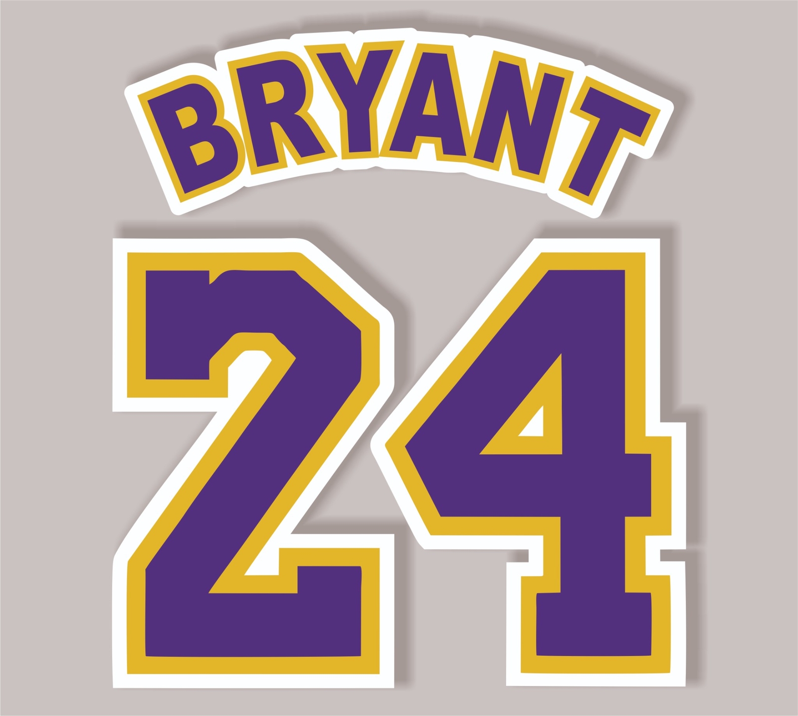 Set (2) of Lakers Kobe Bryant 24 Sticker Basketball Decals NBA