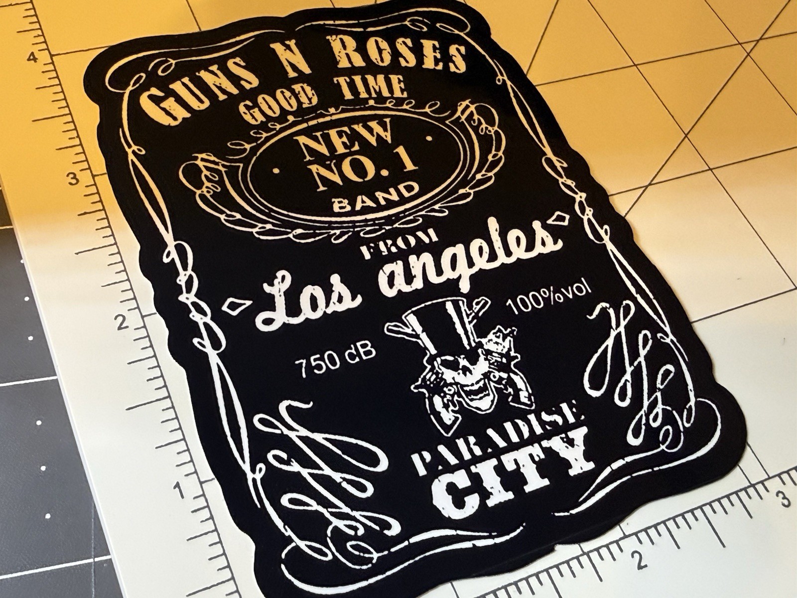 Guns N Roses Sticker 4” Whiskey Label Rock N Roll B