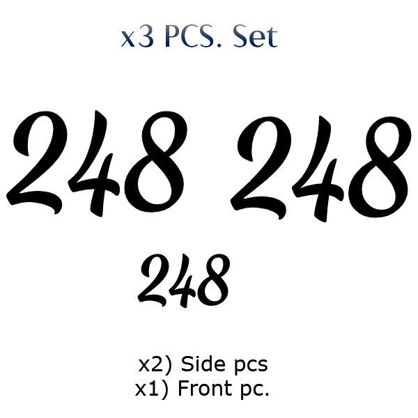 SET OF 3 Custom Mailbox Numbers Vinyl Decals Stickers – Choose Size & Color