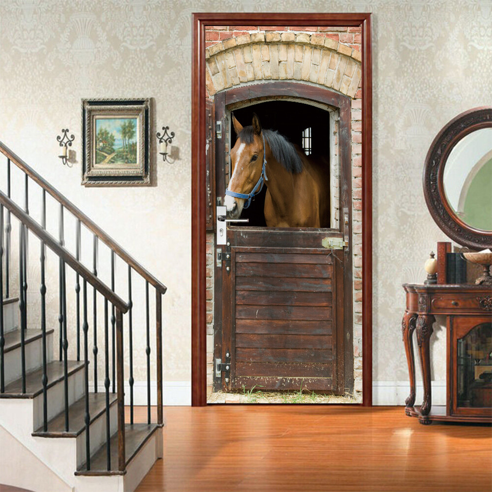 13pcs Self Adhesive Animal Vintage Arch Door Sticker Wall Murals Wallpaper