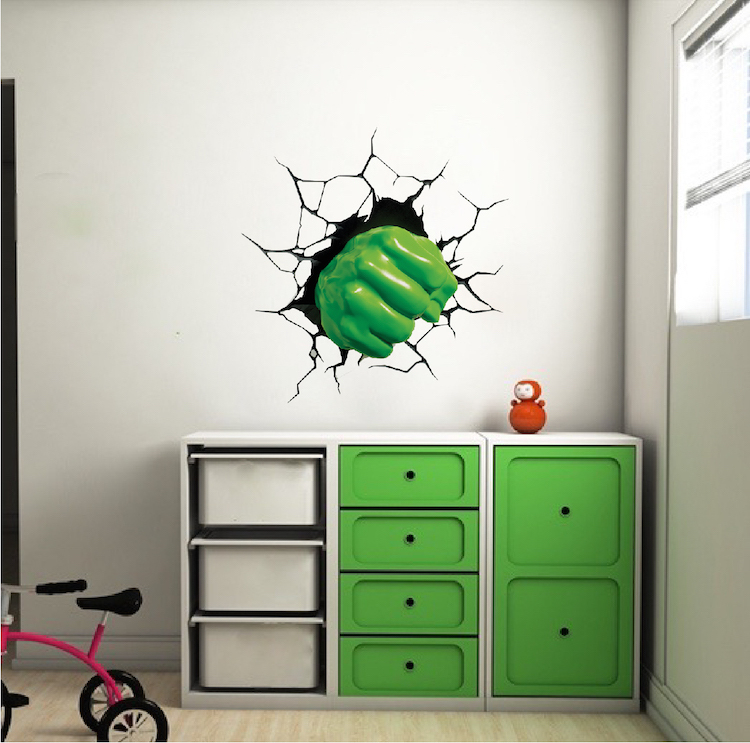 Hulk Smash Wall Decal Hulk Punch Wall Vinyl Sticker Marvel Wall Sticker, s39