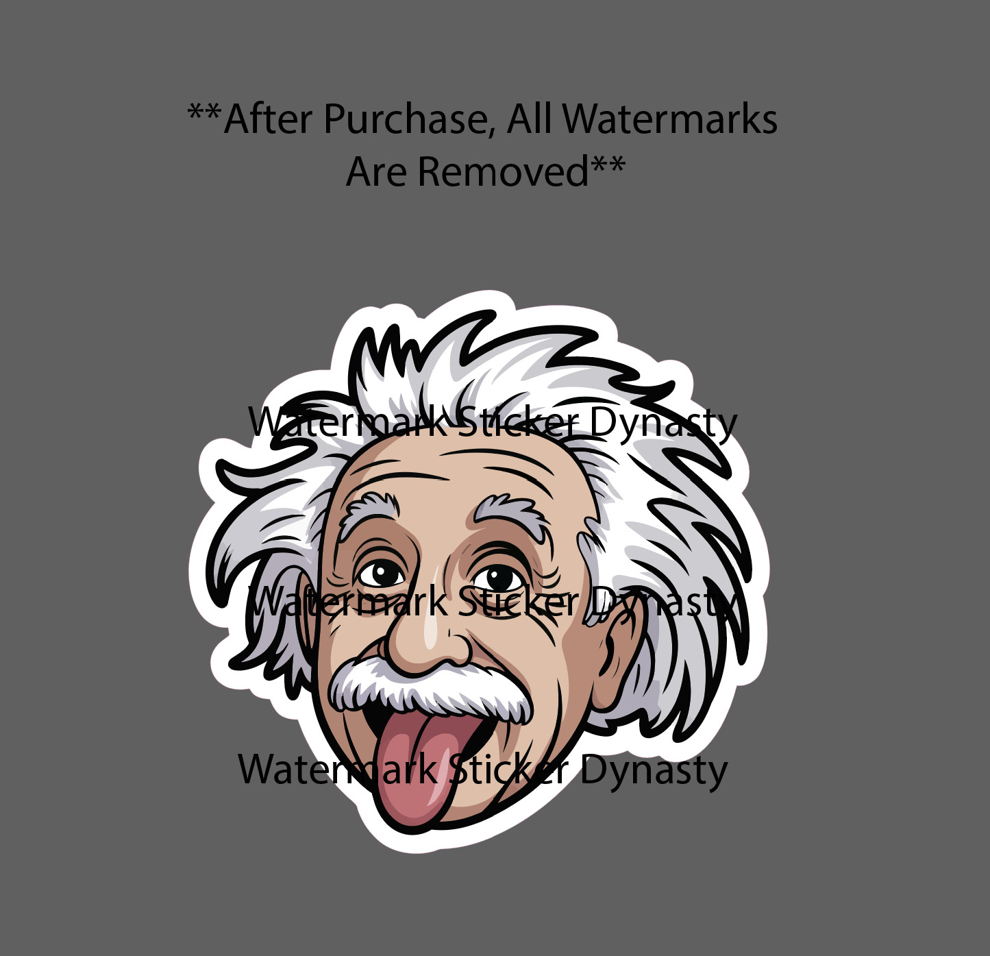 Einstein Cartoon Sticker Waterproof Decal Science Genius E = MC2 Gift NEW