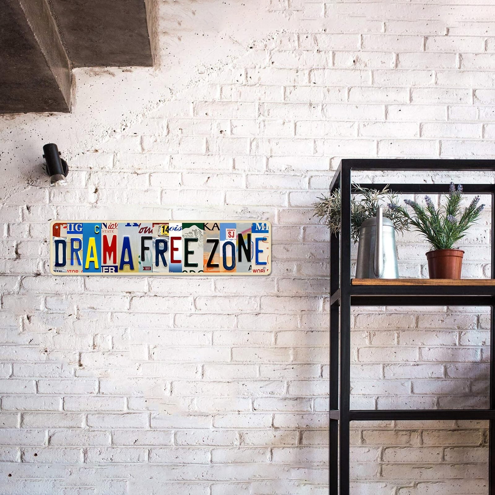 Drama Free Zone Aluminum Sign Street Funny Aluminum Sign Wall Decor for Bedro…