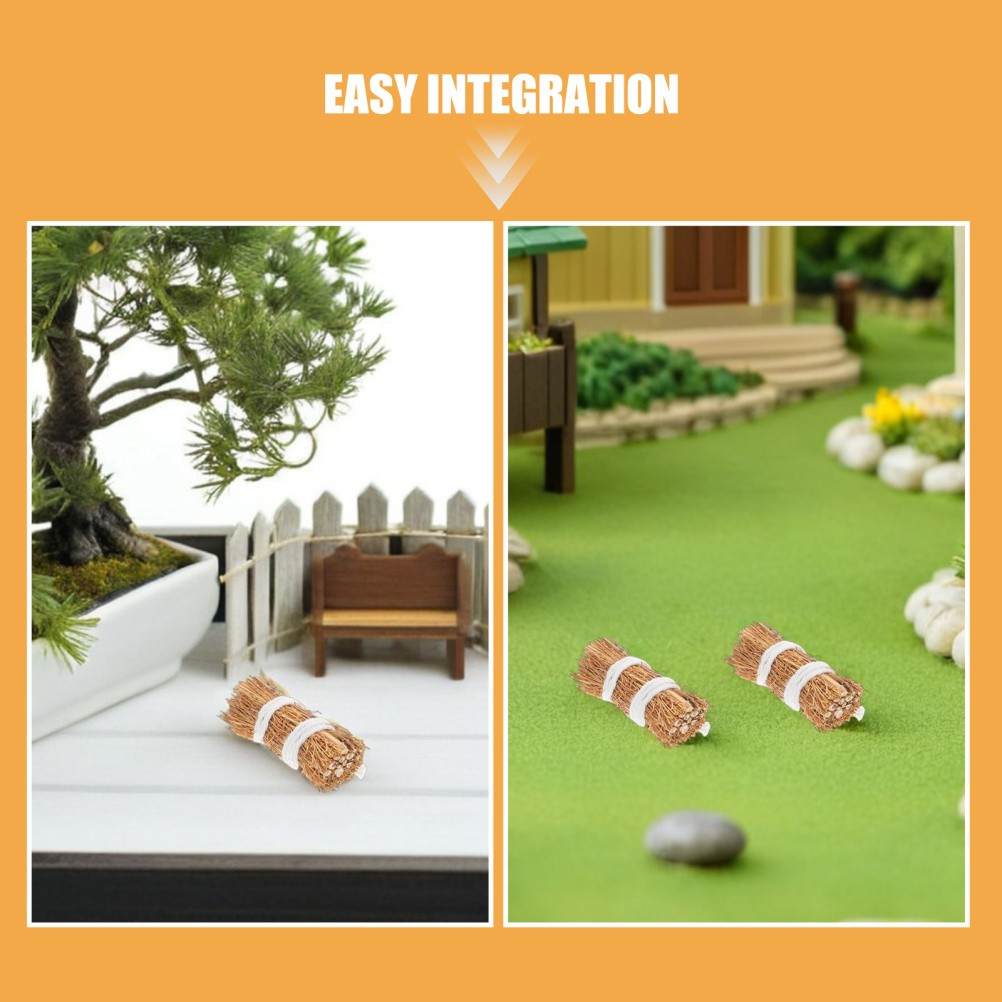12pcs Mini Hay Bales: Micro Landscape Haystack Figurine – Dollhouse Hay Stack