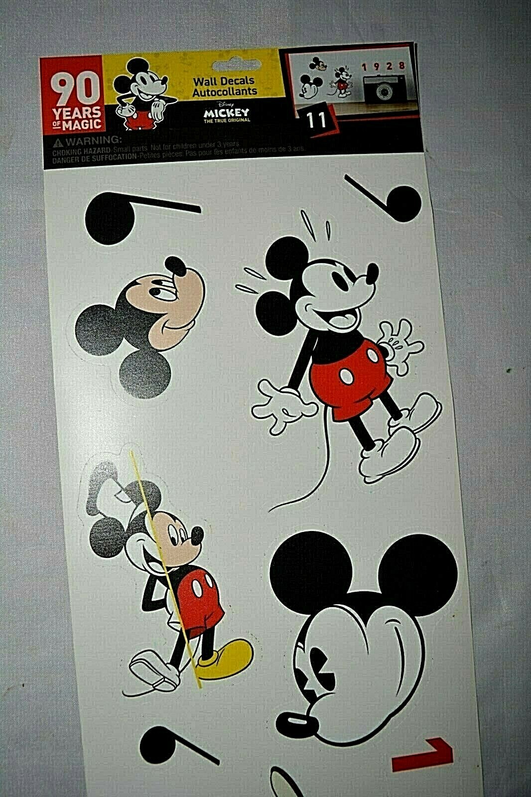 NEW 90 Years Of Magic Disney 1928 MICKEY MOUSE WALL DECALS AUTOCOLLANTS