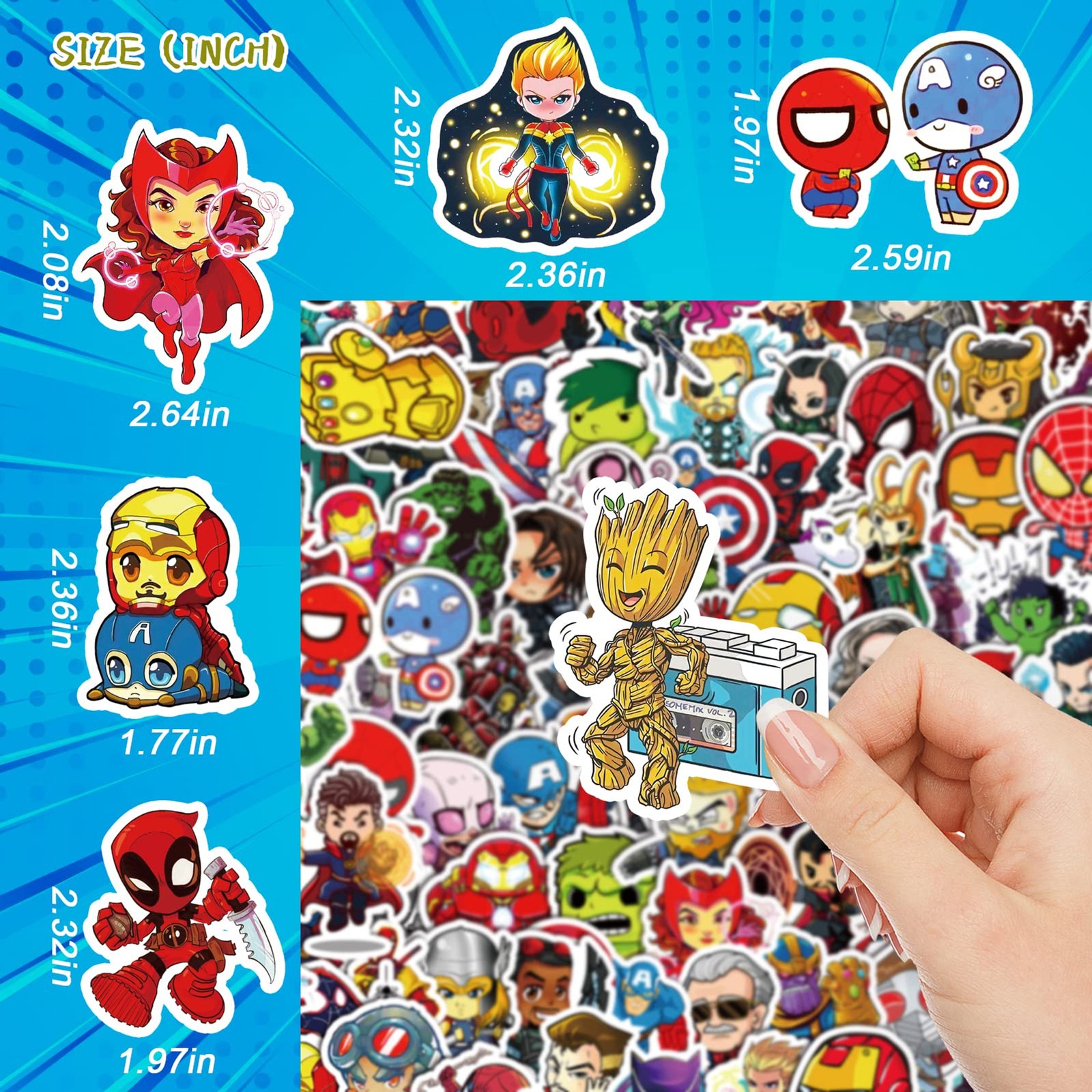 200PCS Cool Character Stickers Bulk for Boys Teens Adults | Decor for Water Bott