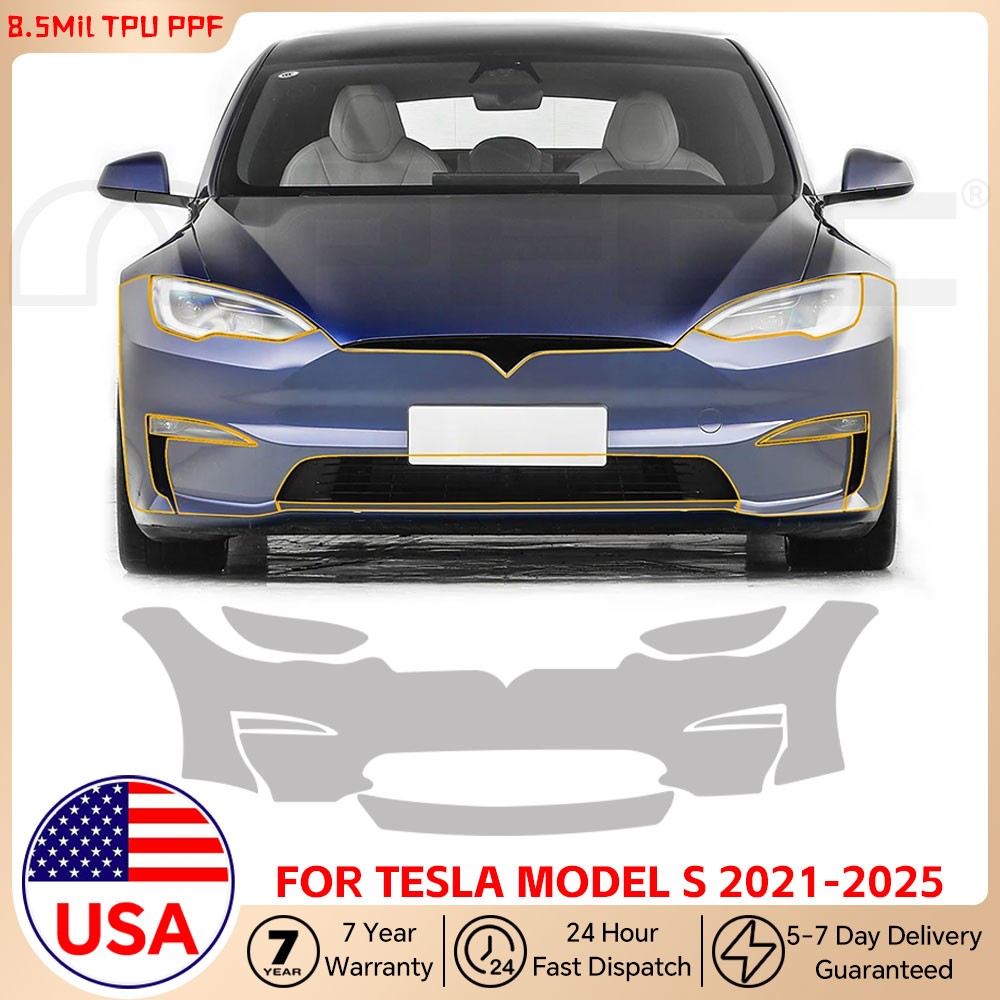 For Tesla Model S 2021-2025 PRO Series PreCut Paint Protection Clear Bra PPF TPU