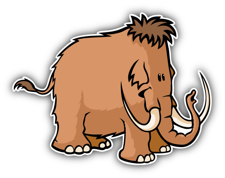 Woolly Mammoth Car Bumper Sticker Decal