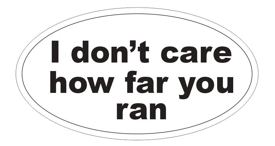 Funny Runner Sticker Oval Bumper Sticker or Helmet Sticker D3817 Marathon