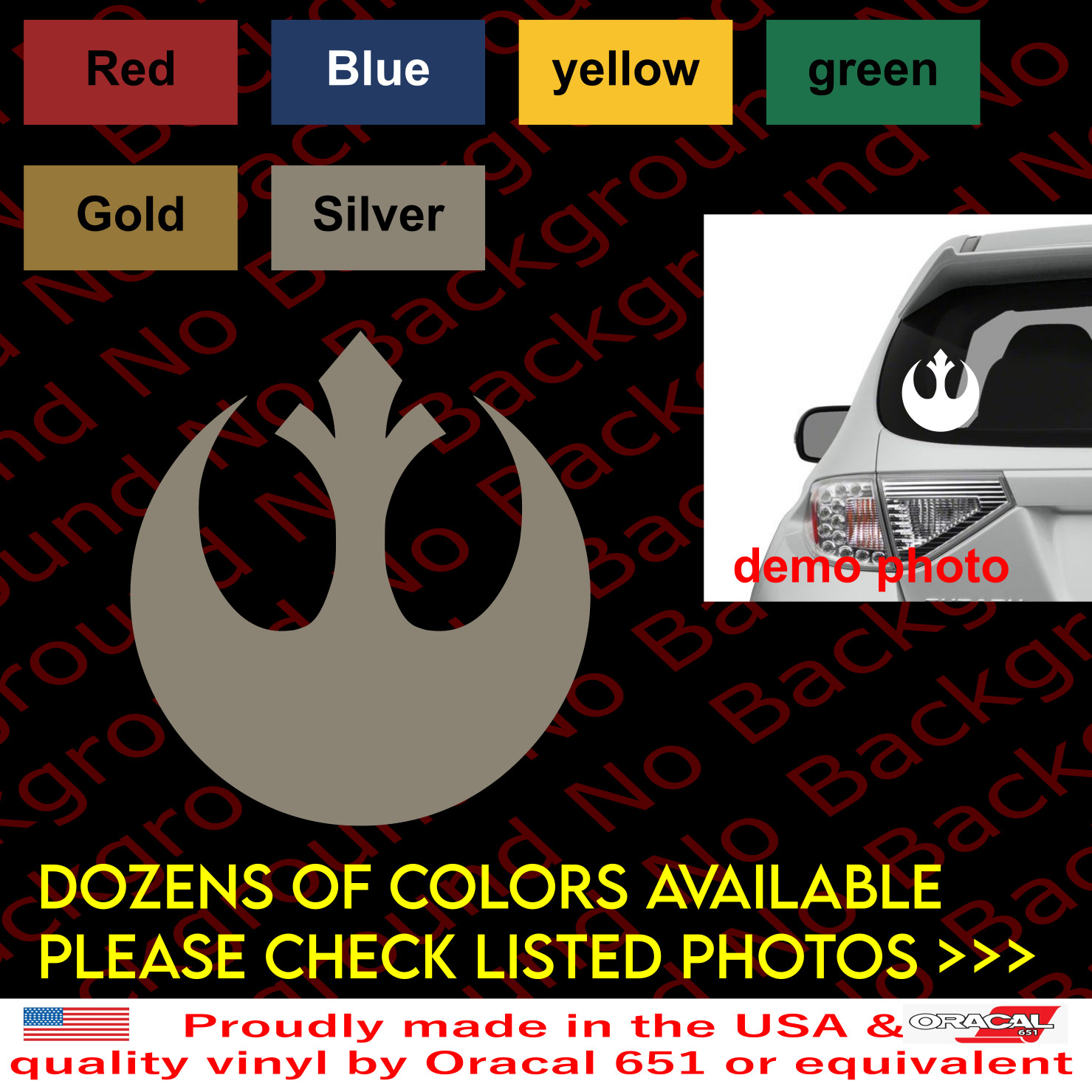 REBEL ALLIANCE Star War Car Window/laptop Vinyl Decal DIE CUT SW001
