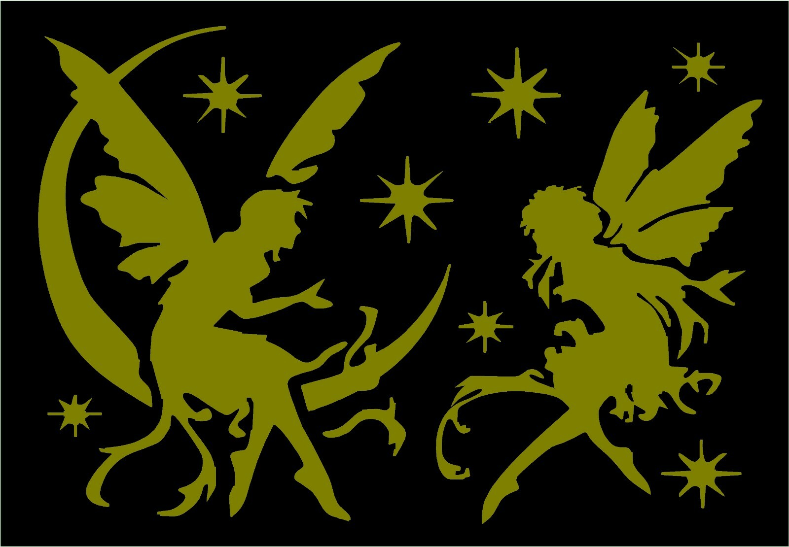 Fairy Decal Pixies Sprites fairies moon stars vinyl window sticker graphic