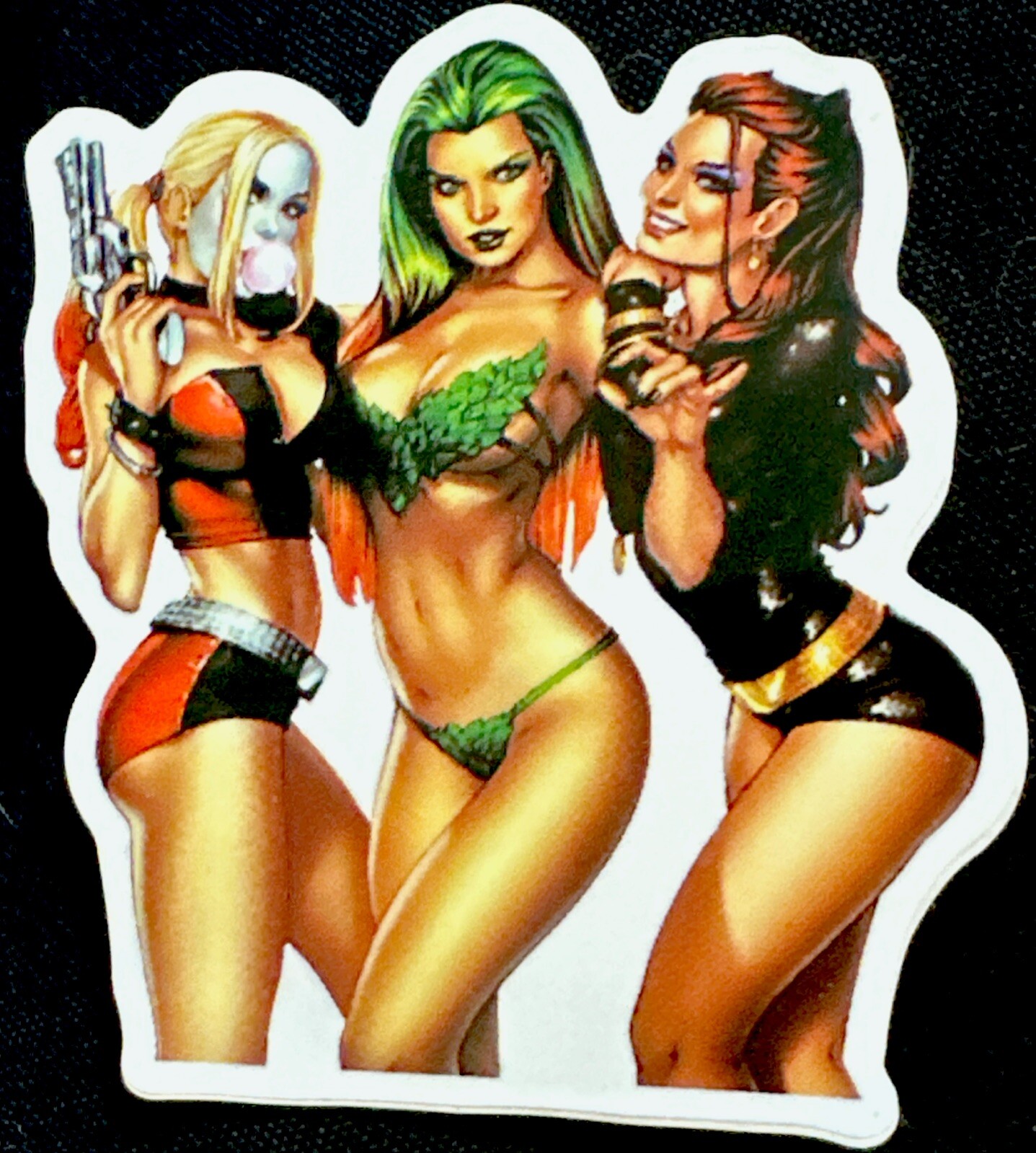 SEXY GIRLS STICKER✨🔥💋❤️‍🔥✨2 3/4” X 2 1/2”✨HARLEY QUINN✨POISON IVY✨BATGIRL💫