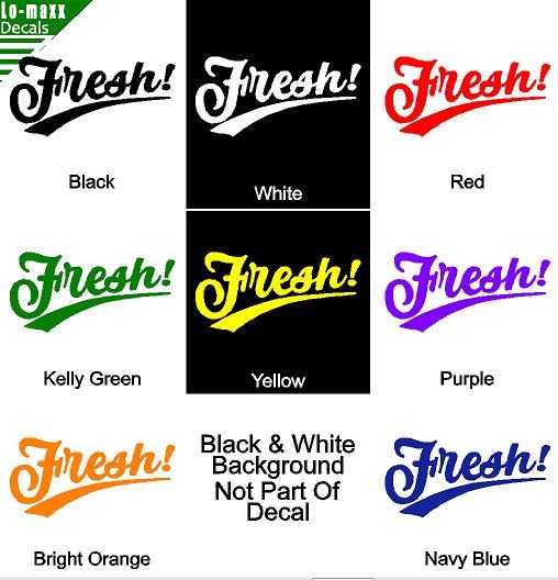 Fresh! Car Truck SUV Various Sizes & Colors Superior Quality Die Cut Vinyl Decal