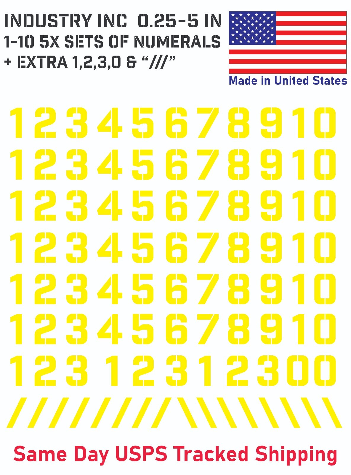 5X 0-10 Industry Inc Vin Decal Sticker Numbers – for Mailbox, Address, Shop
