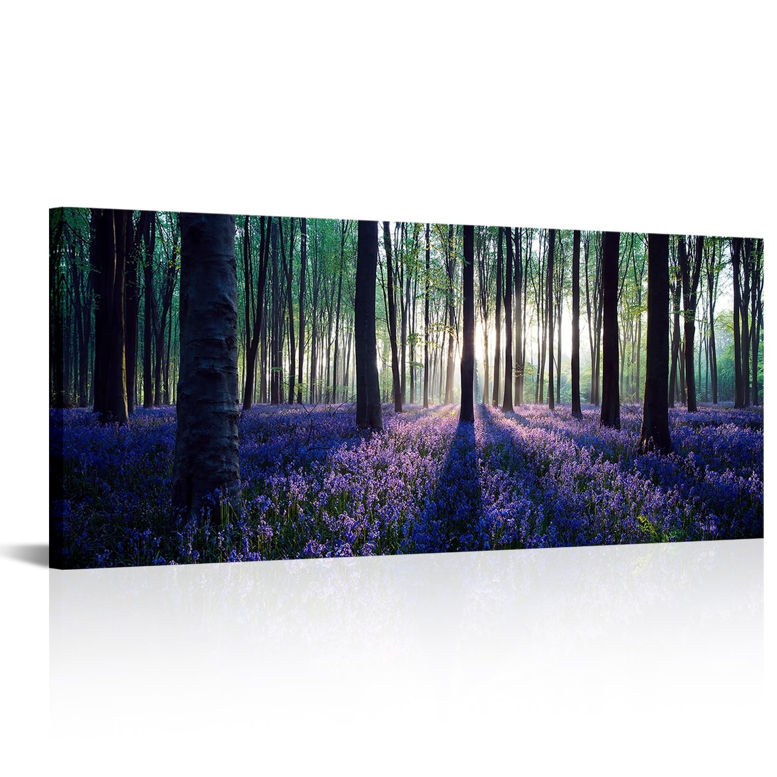 Visual Art Decor Framed Large Purple Canvas Wall Art Mild Sunshine Lavender F…