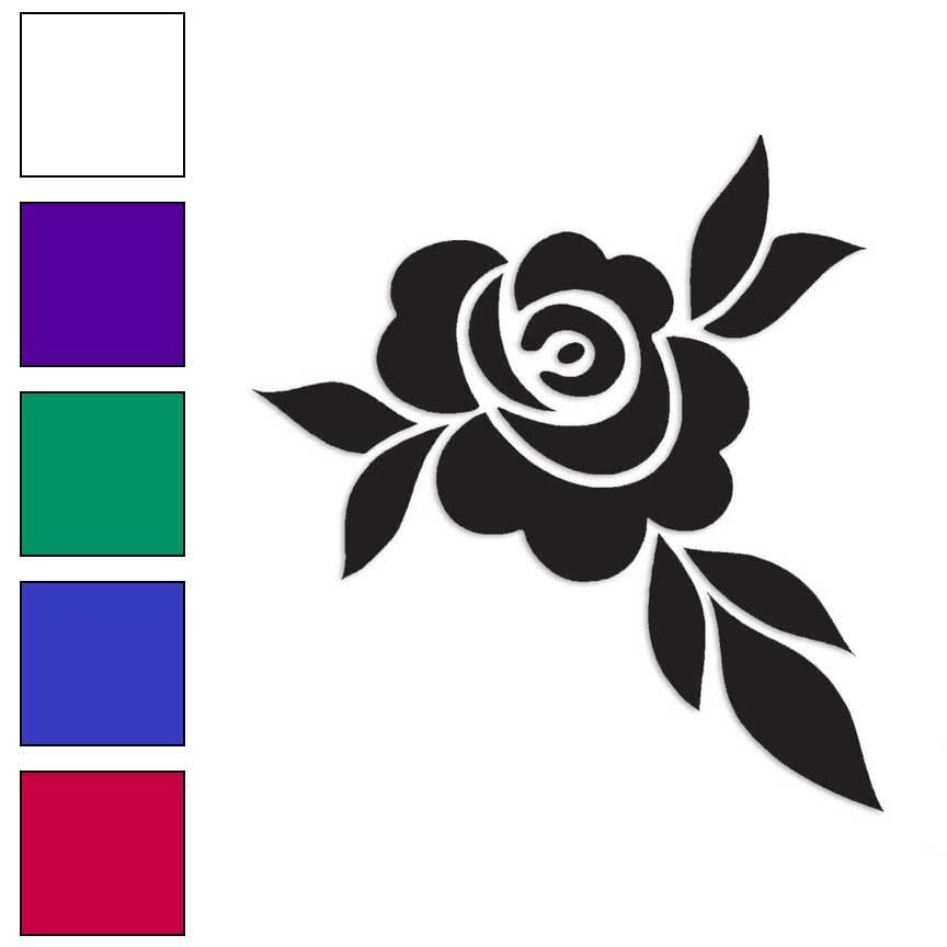 Rose Tribal Flower Art, Vinyl Decal Sticker, Multiple Colors & Sizes #588