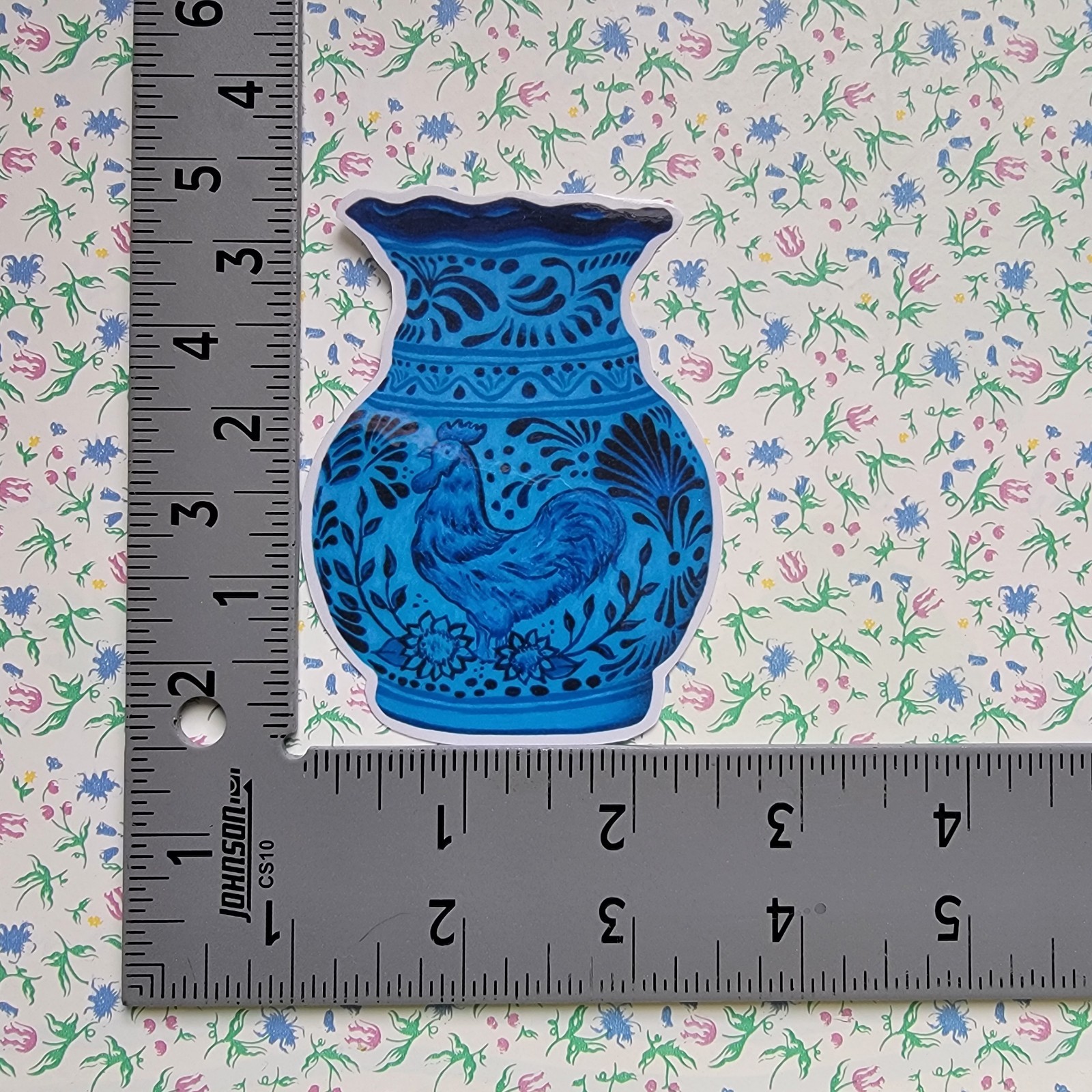 Gallo Talavera Vase Sticker of Original Painting Glossy Vinyl Indoor + Outdoor