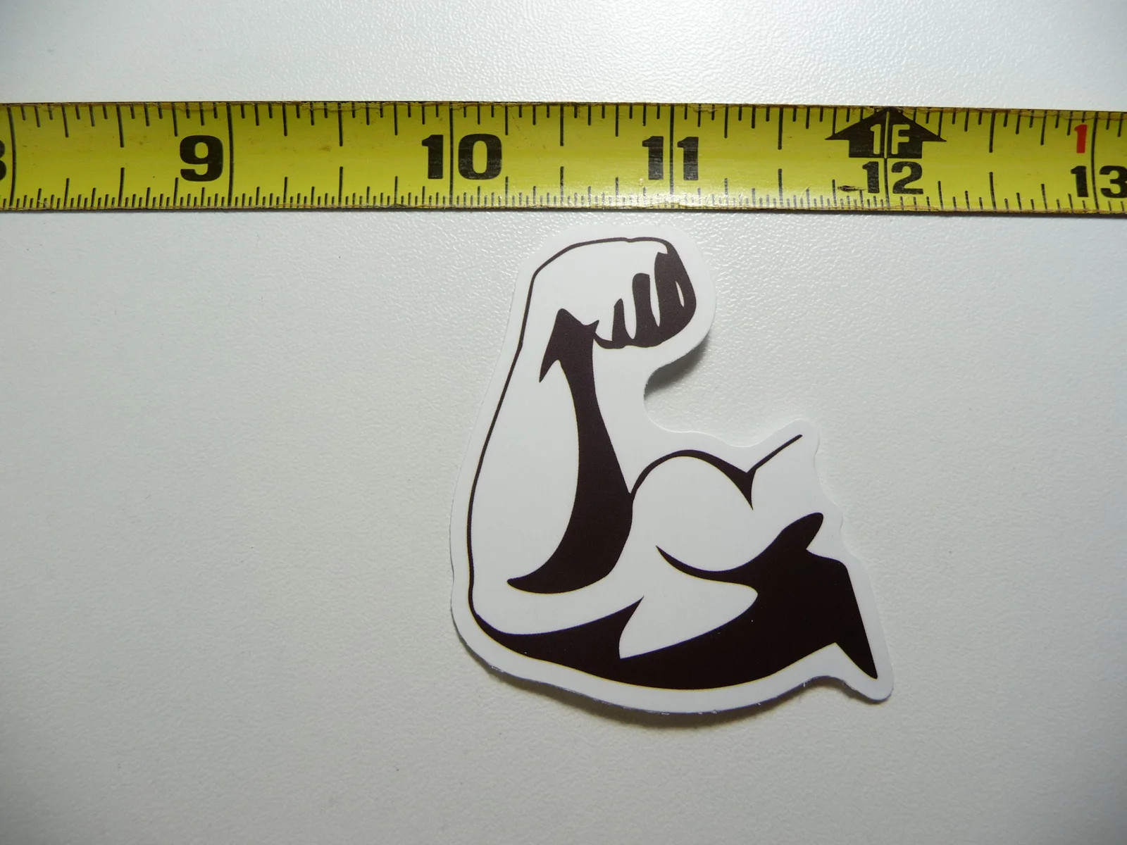 BICEP POSE SMALL STICKER DECAL GYM WEIGHTLIFTING FITNESS EXERCISE FUNNY