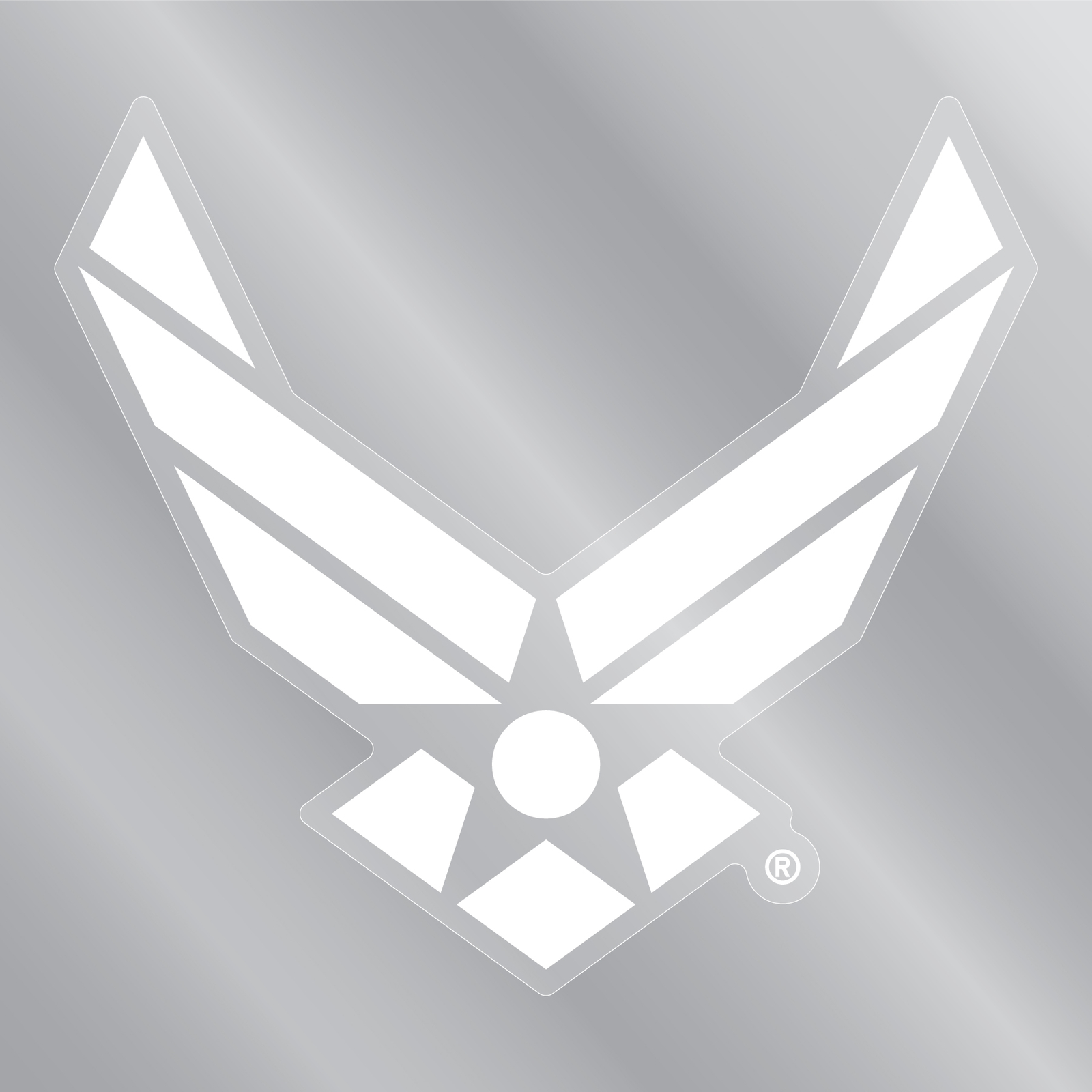 White Air Force Wings Front Static Cling