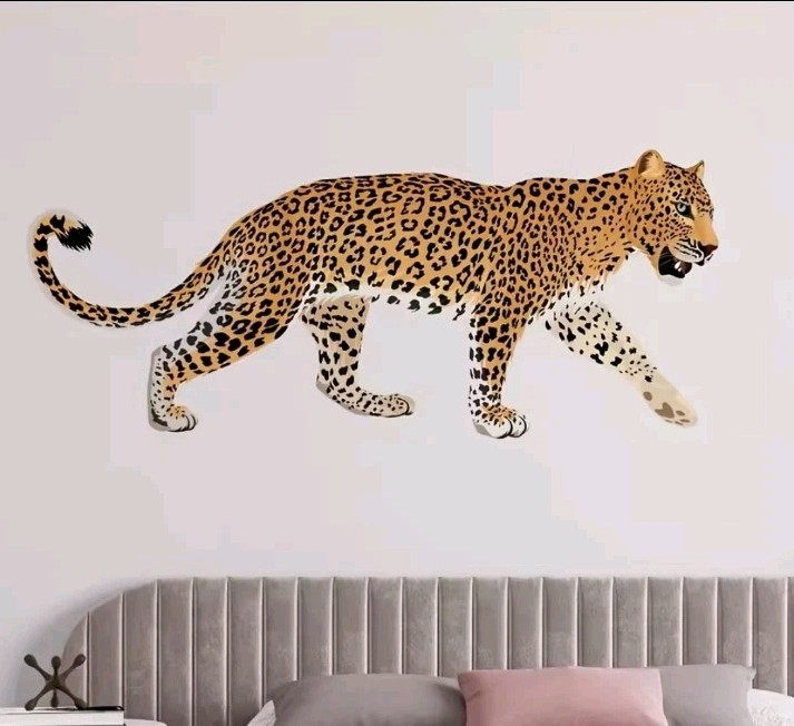 New Vinyl Leopard Wall Decal 24in By 12in (2ft By 1 ft)