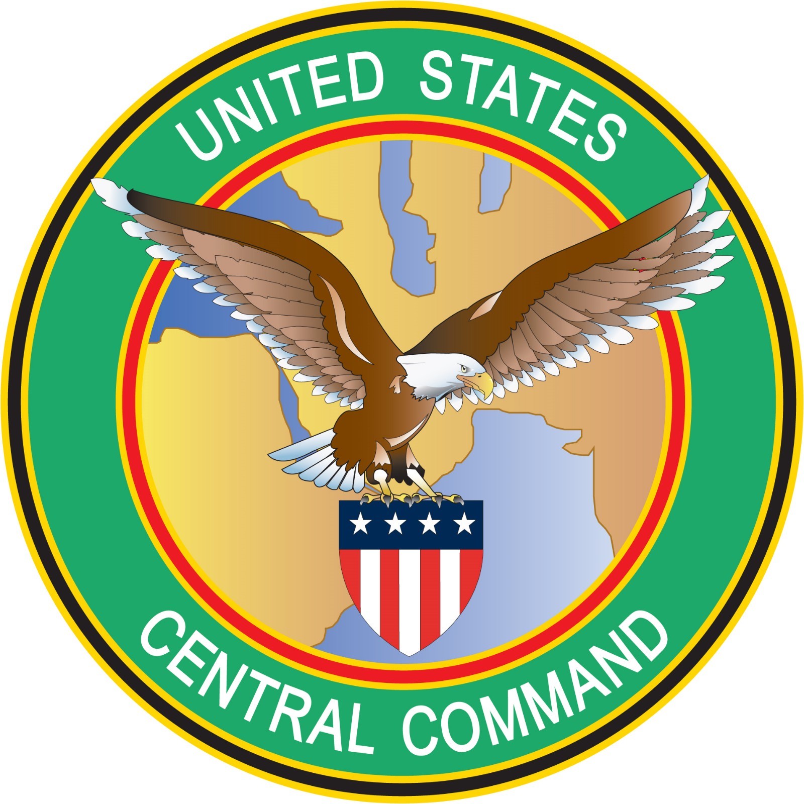 US CENTCOM 4" x 4" Square overall decal. Window /Bumper Sticker.