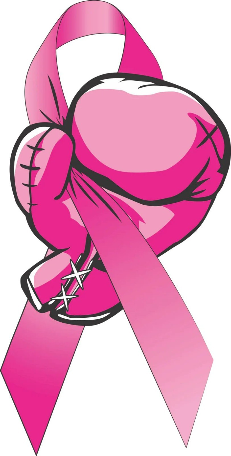 Boxing Glove Breast Cancer Sticker Deca Laptop Wall Mirror Cup Tumblr Locker Bin