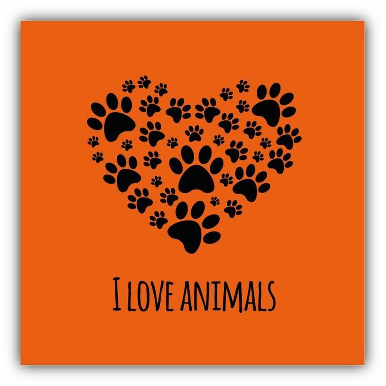 Paw Heart I Love Animals Sticker Decal Design "SIZES"
