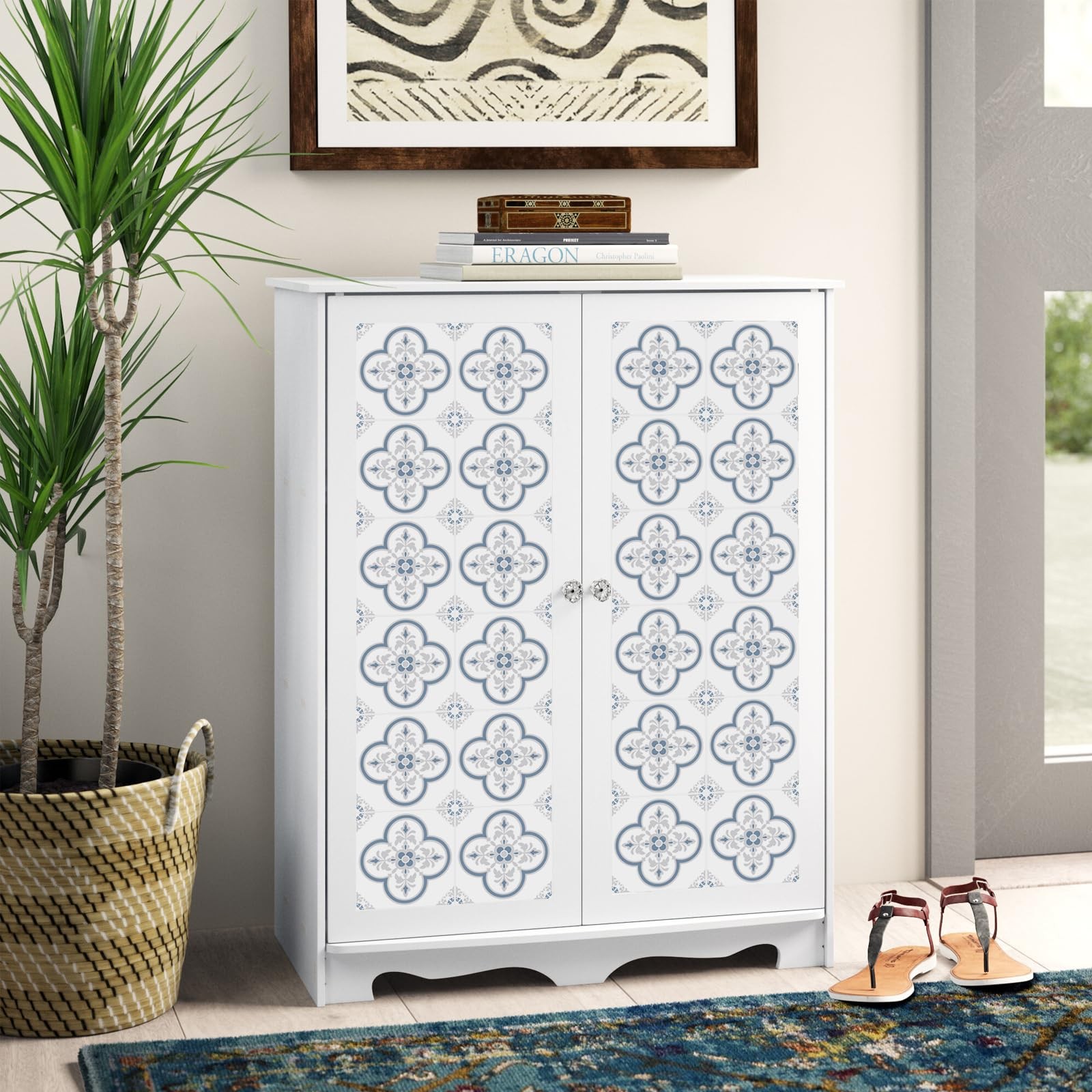 Peel & Stick Tile Stickers 12 PCS Adhesive Backsplash Decorative Wall Sticker…