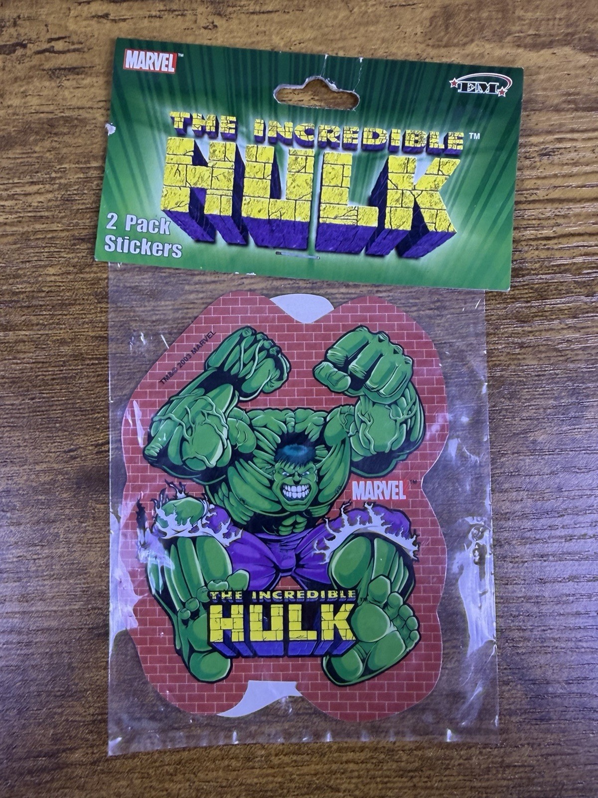 2003 Entertainment Merchandisers Marvel Incredible Hulk Movie 2-Pack Sticker NIB