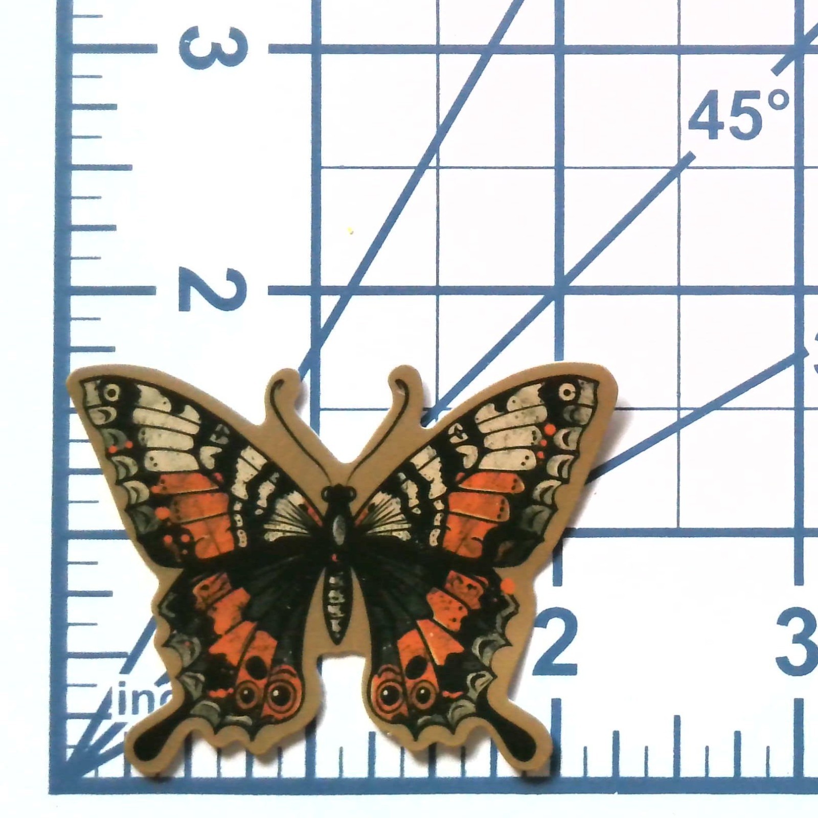 Butterfly Sticker Vinyl Die Cut Orange Moth Decal Journal Scrapbook Art