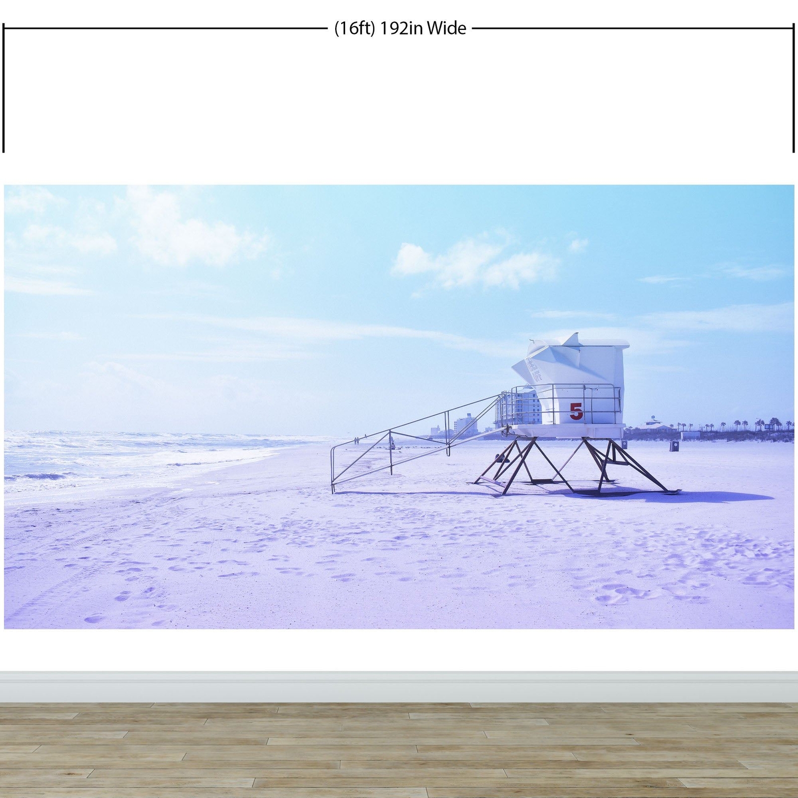 Lifeguard Tower on Pensacola Beach Wall Mural. Pastel Color Theme Peel and Stick