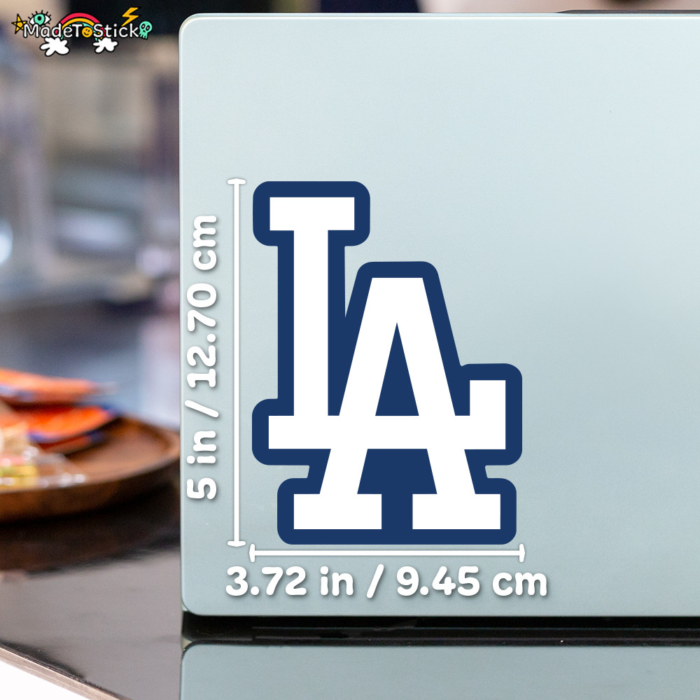 LA Dodgers Sticker Blue and White Car Window, Laptop and Bottle 3.72 W x 5 H in