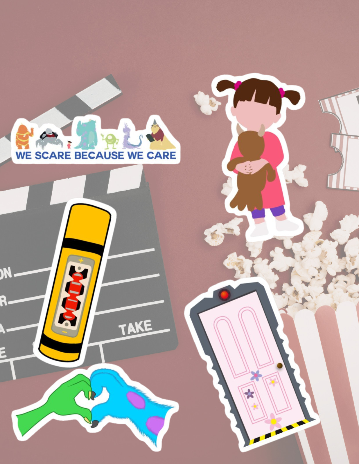Monsters Kids Movie 4pc Sticker Pack