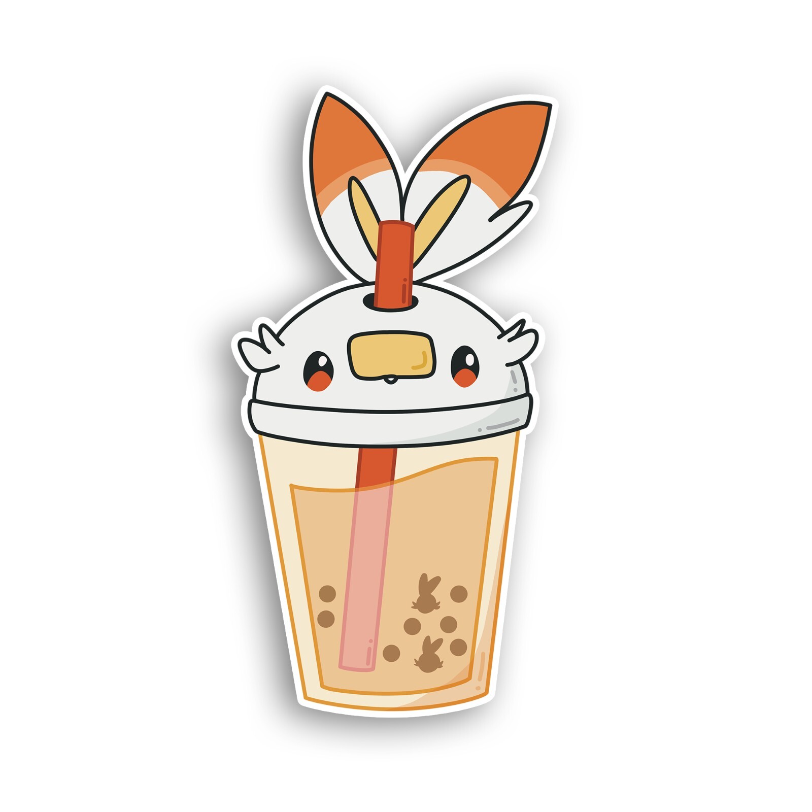 Boba Kiss-Cut Vinyl Stickers, 4 Inches Tall, Matte Finish, Pack of 3